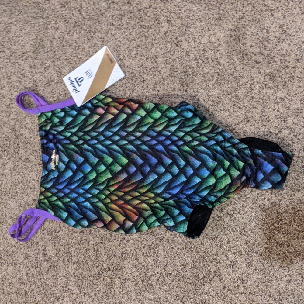 Women's Phelps Peacock Open Back Elite Suit - Size 30